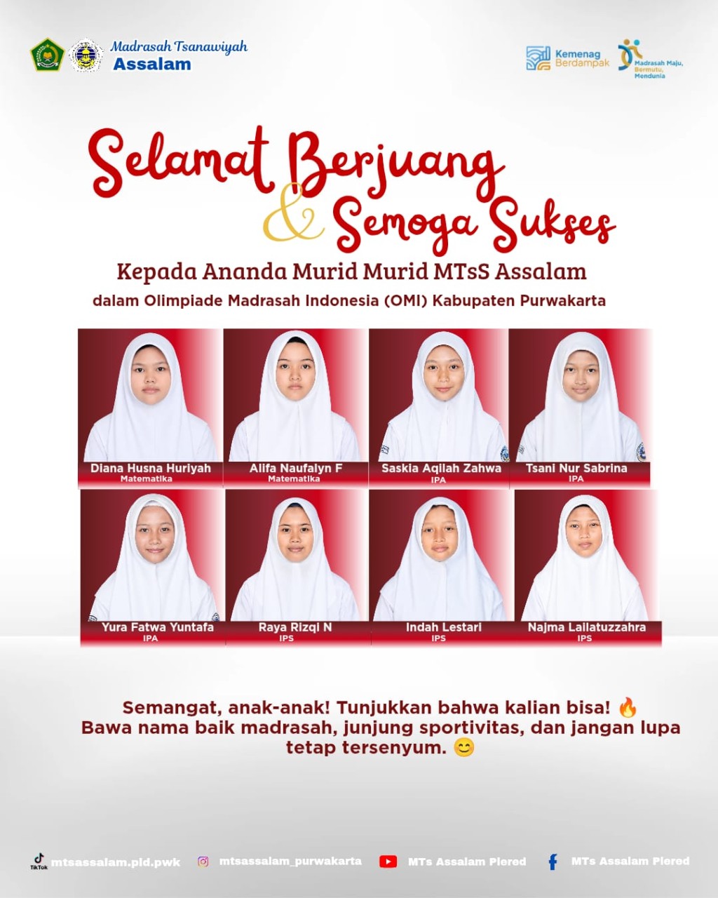Menyalakan Asa, Mengukir Prestasi MTs Assalam Kirimkan Delegasi Terbaik di Ajang Olimpiade Madrasah Indonesia (OMI) 2026 Tingkat Kabupaten Purwakarta